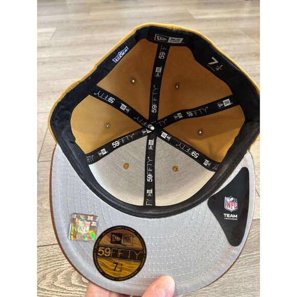 Dallas Cowboys NFL New Era 59Fifty Tan/Brown leather bill Cap Hat Size 7 1/4 - Picture 4 of 6
